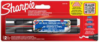 Комплект маркери Sharpie Acrylic, 2 цвята, блистер